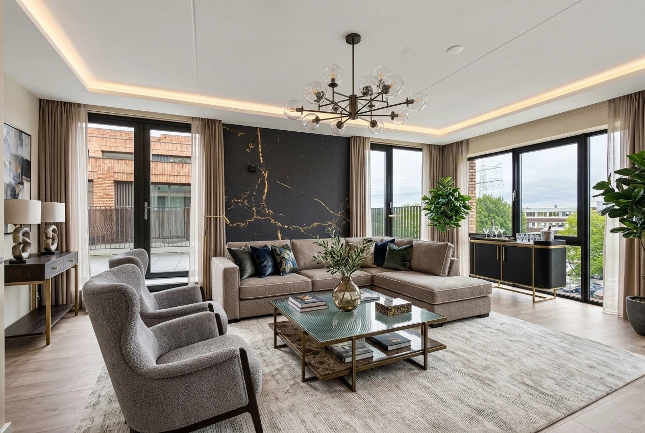 Transitional Living Room design — interior photo by GenRoom AI