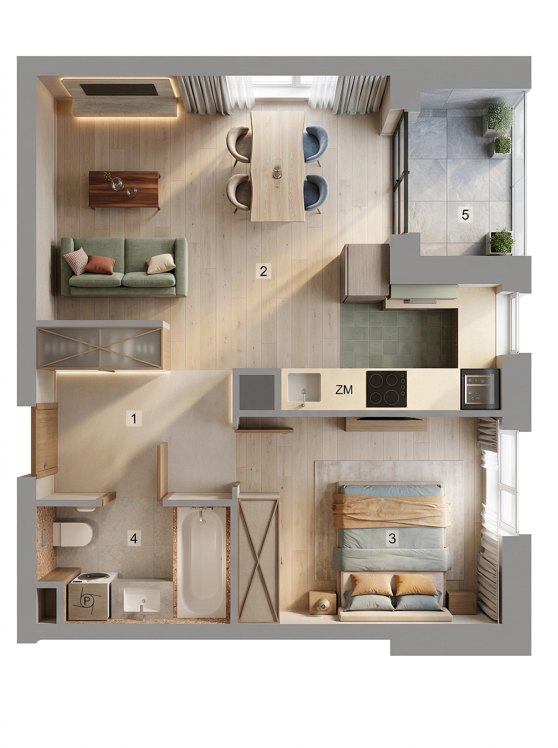 Interior design in Contemporary style — Living Room by GenRoom AI