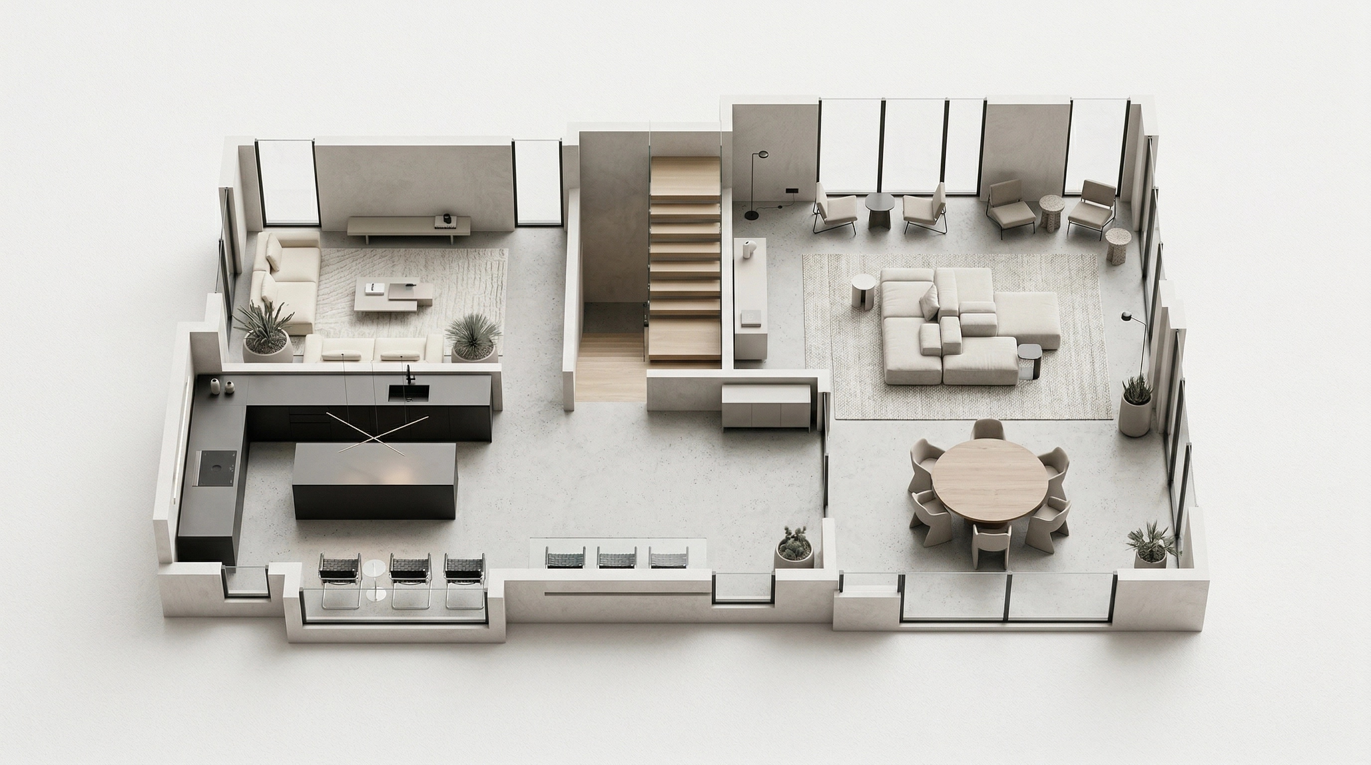 Minimalism Living Room design — interior photo by GenRoom AI