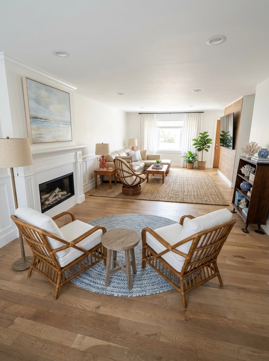 Interior design in Coastal / Hamptons style — Living Room by GenRoom AI