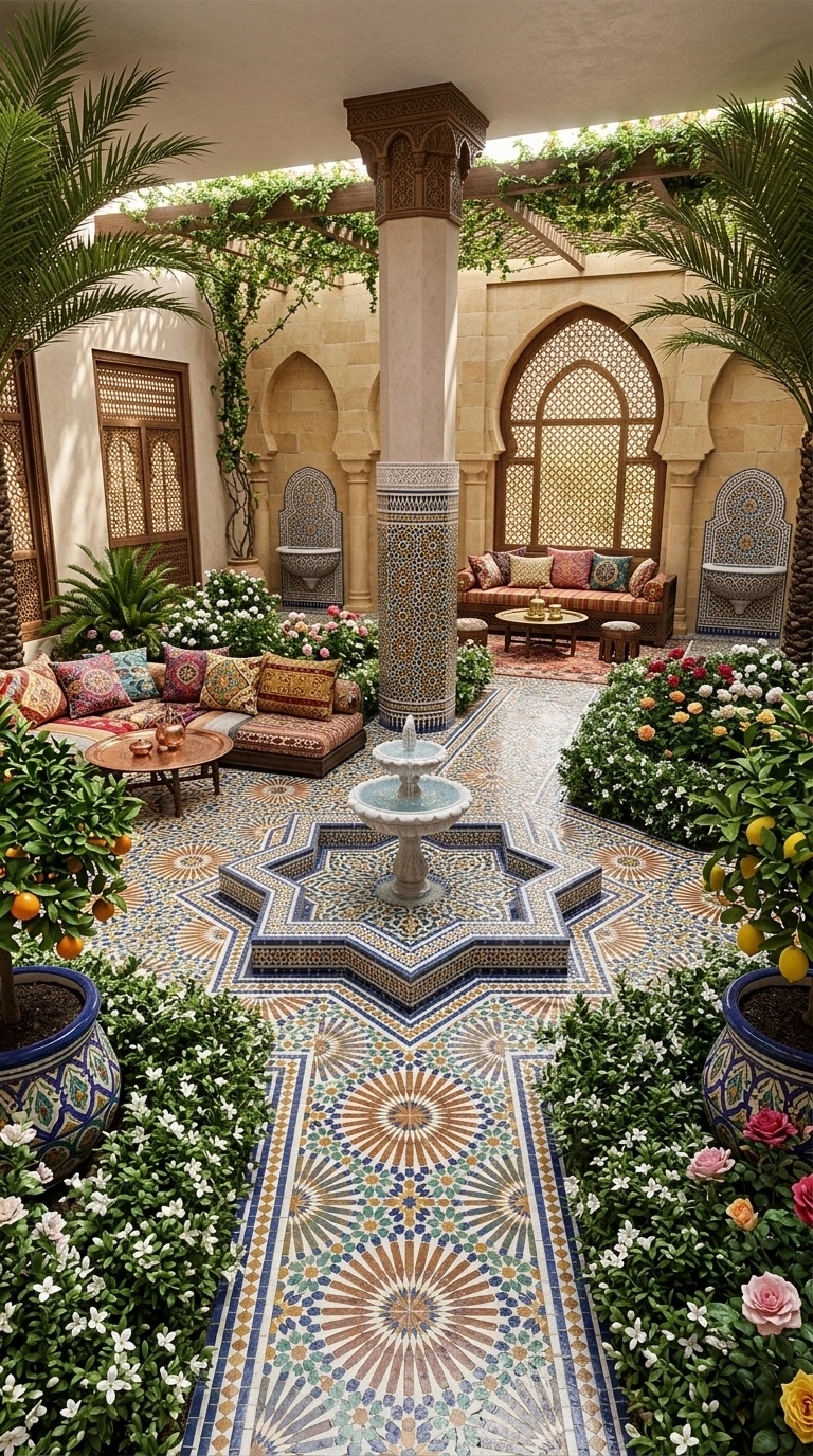 Landscape design in Arabian Courtyard style — Yard by GenRoom AI