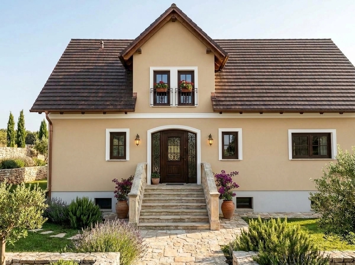 Facade design in Mediterranean Facade style — photo by GenRoom AI
