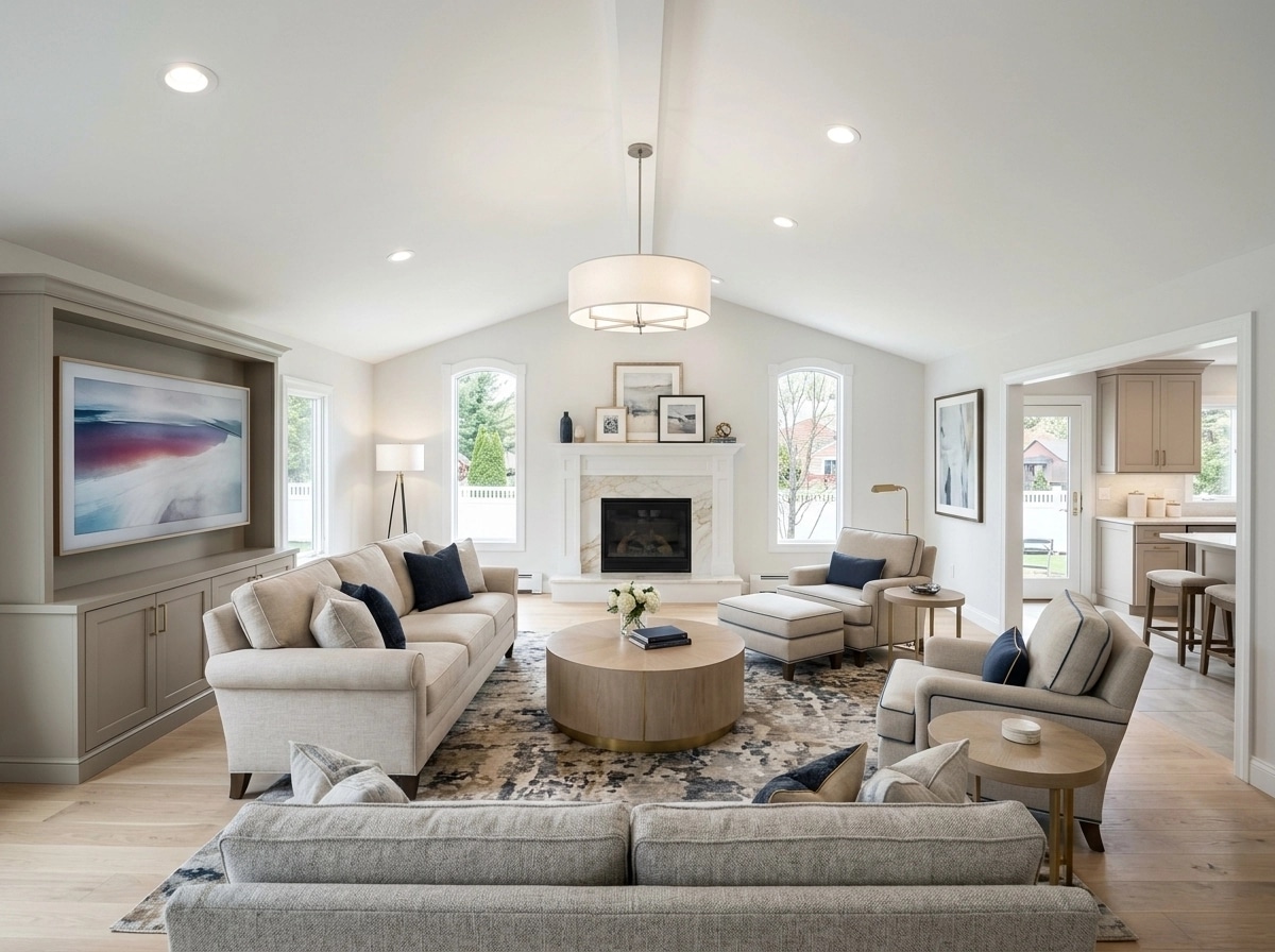 Transitional Living Room design — interior photo by GenRoom AI