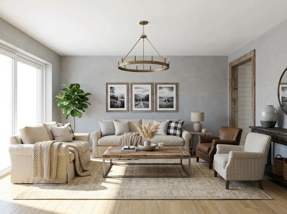 Interior design in Modern Farmhouse style — Living Room by GenRoom AI