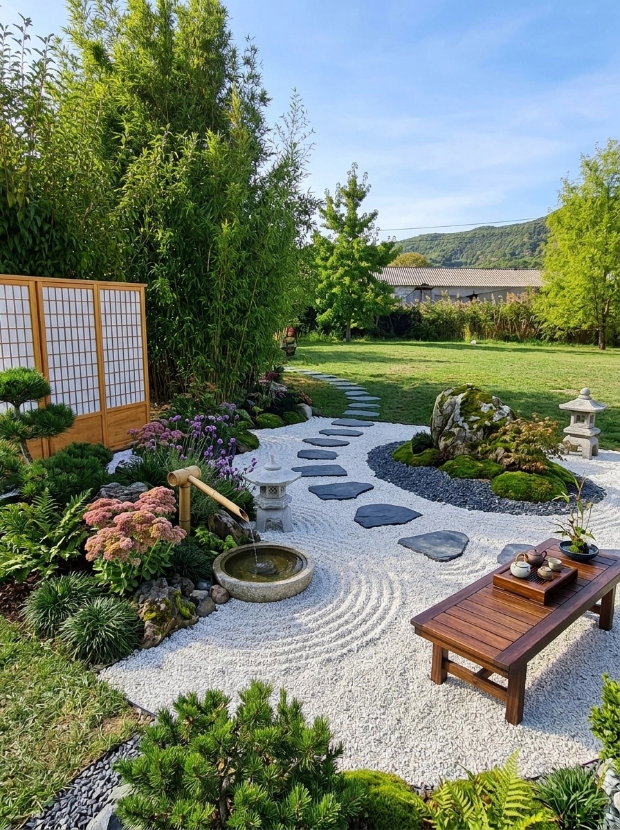 Design paysager en style Japanese Garden — Jardin par GenRoom AI