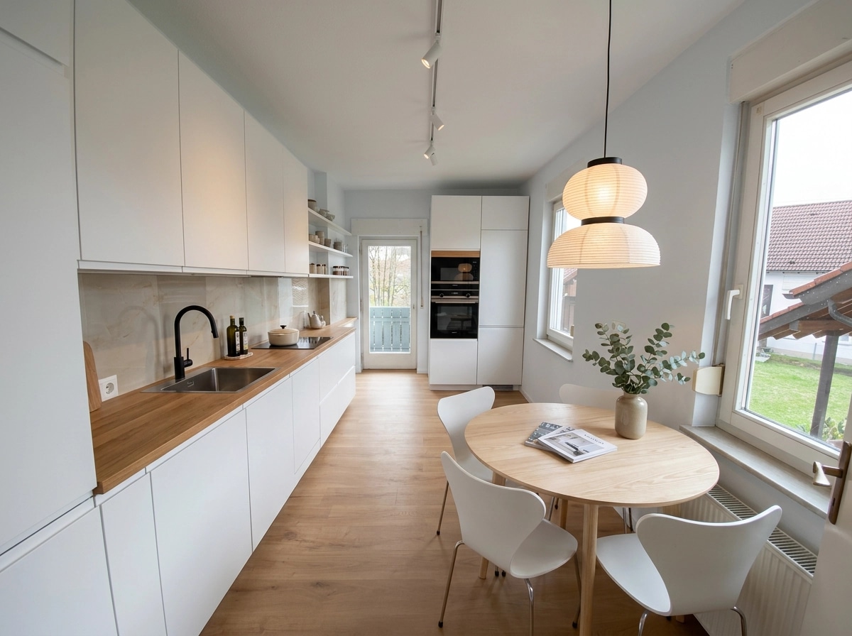 Kitchen interior in Scandinavian style — photo by GenRoom AI