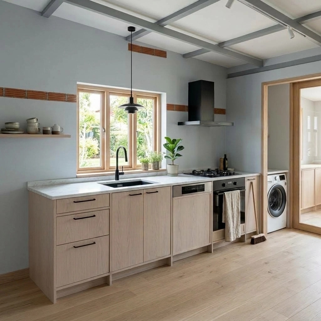 Kitchen interior in Scandinavian style — photo by GenRoom AI