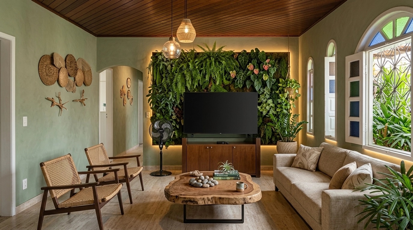 Interior design in Biophilic style — Living Room by GenRoom AI