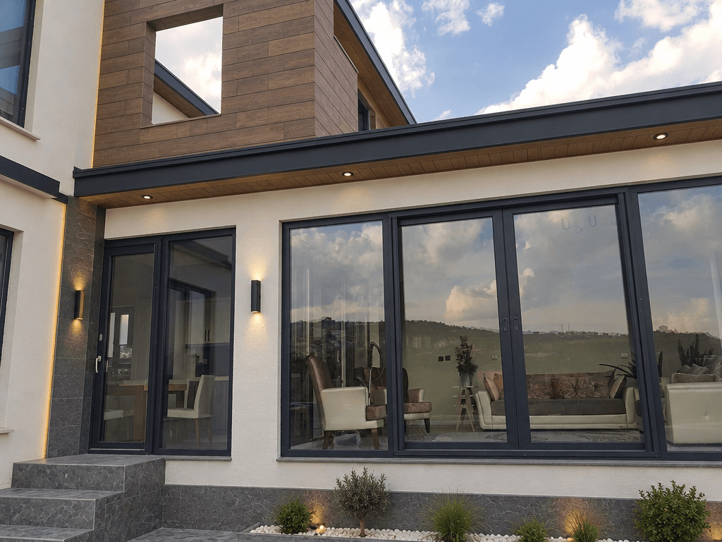 Design de fachada em estilo Contemporary Facade — Fachada por GenRoom AI