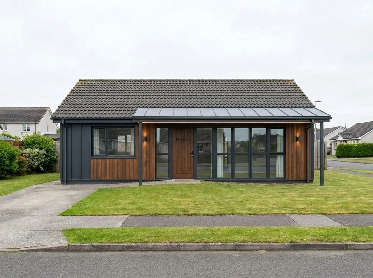 Facade design in Barnhouse Facade style — photo by GenRoom AI