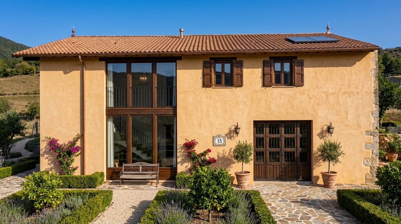 Mediterranean Facade หน้าอาคาร design — facade photo by GenRoom AI