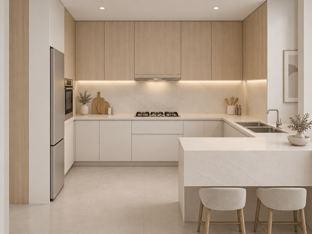 Minimalism Kitchen design — interior photo by GenRoom AI