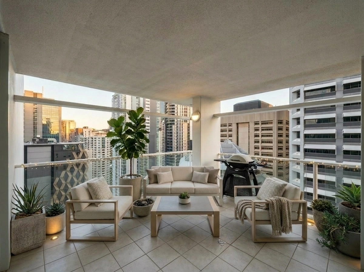 Interior design in Minimalism style — balcony by GenRoom AI