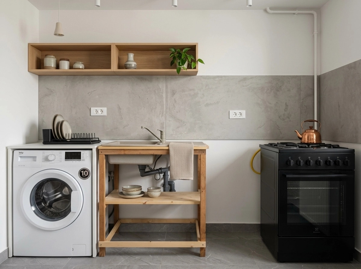 Kitchen interior in Scandinavian style — photo by GenRoom AI