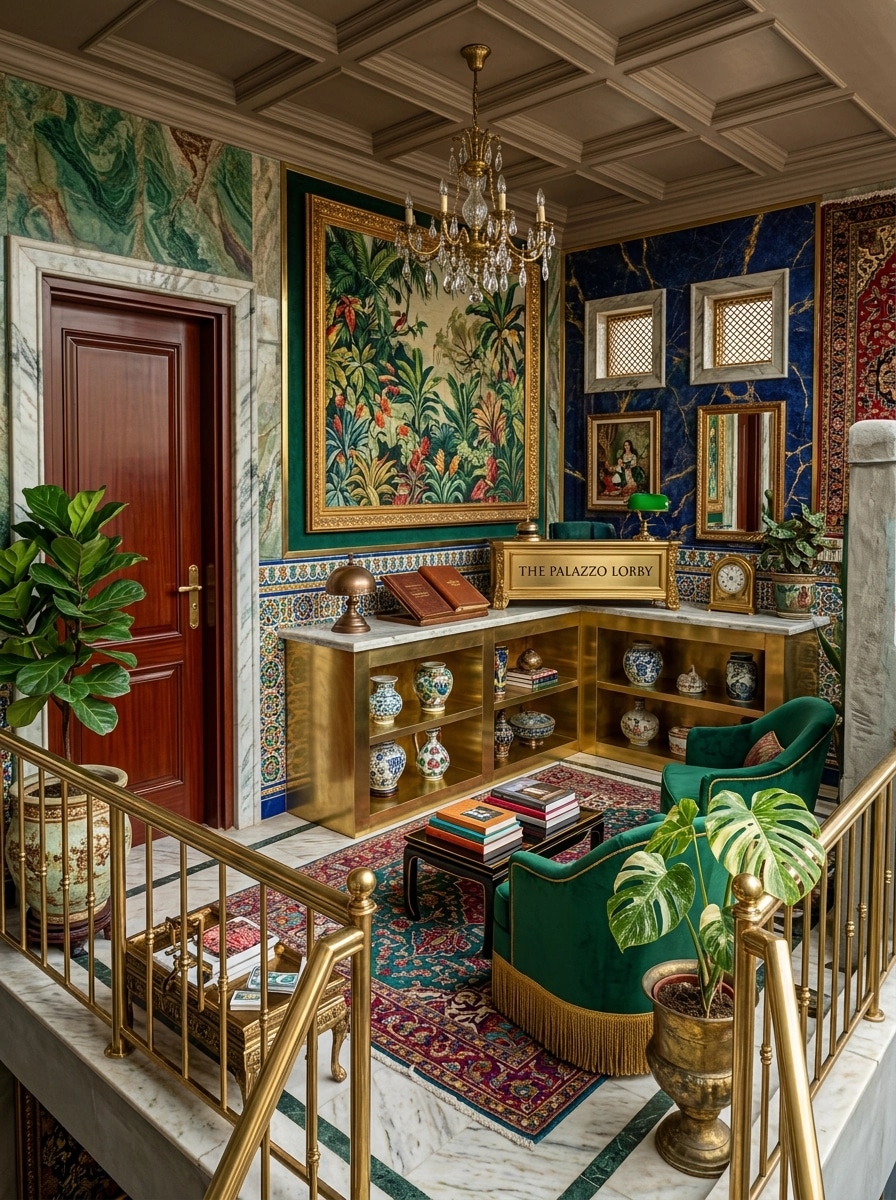 Interior design in Maximalist style — lobby by GenRoom AI