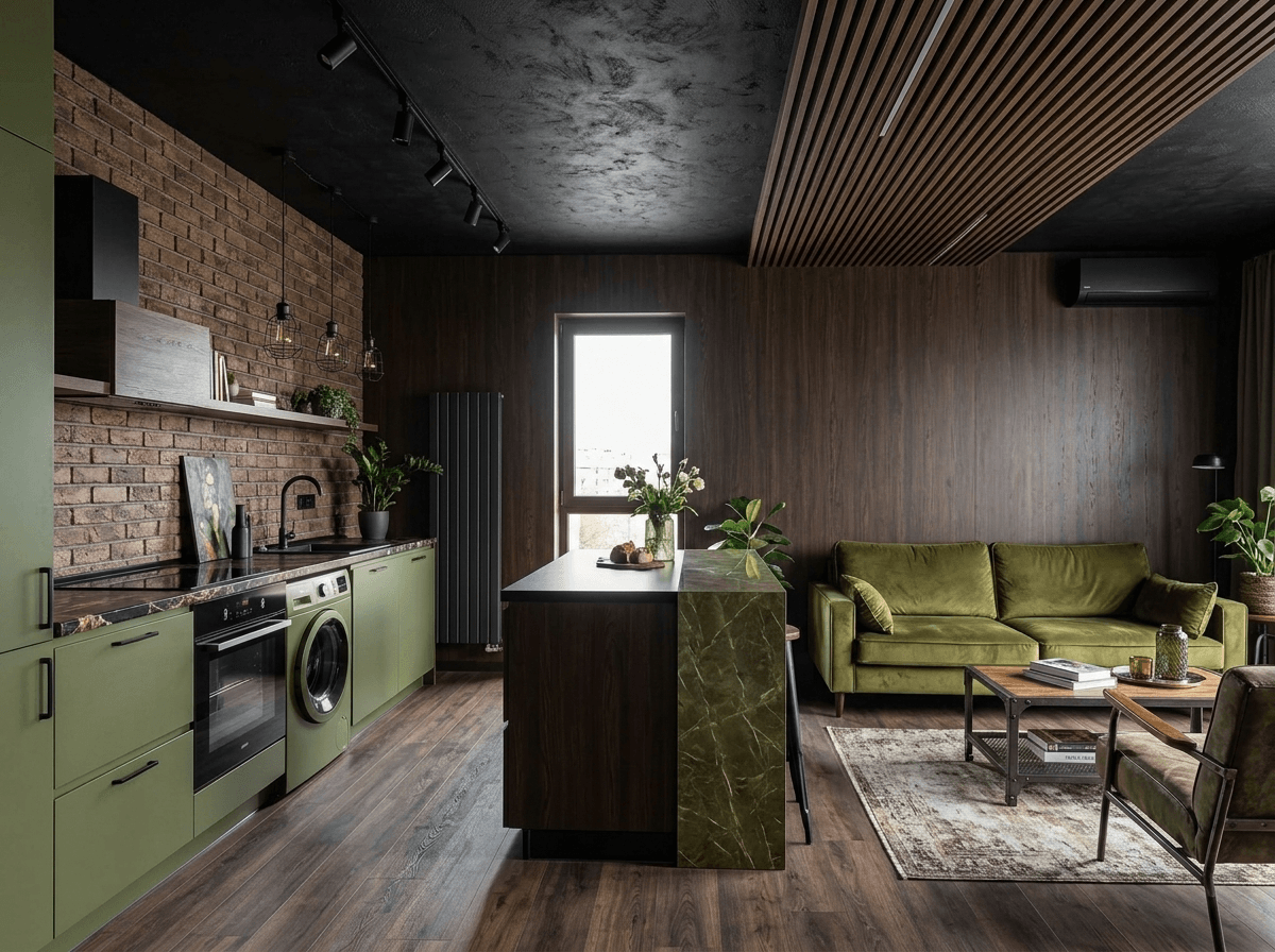 Interior design in Loft / Industrial style — Living Room by GenRoom AI