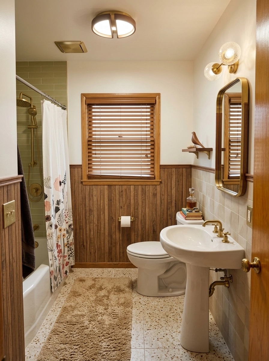 Mid-Century Modern Bathroom design — interior photo by GenRoom AI