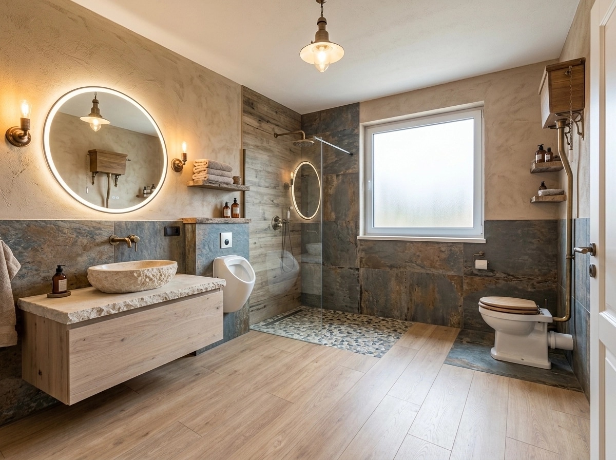 Rustic Salle de Bain design — interior photo by GenRoom AI