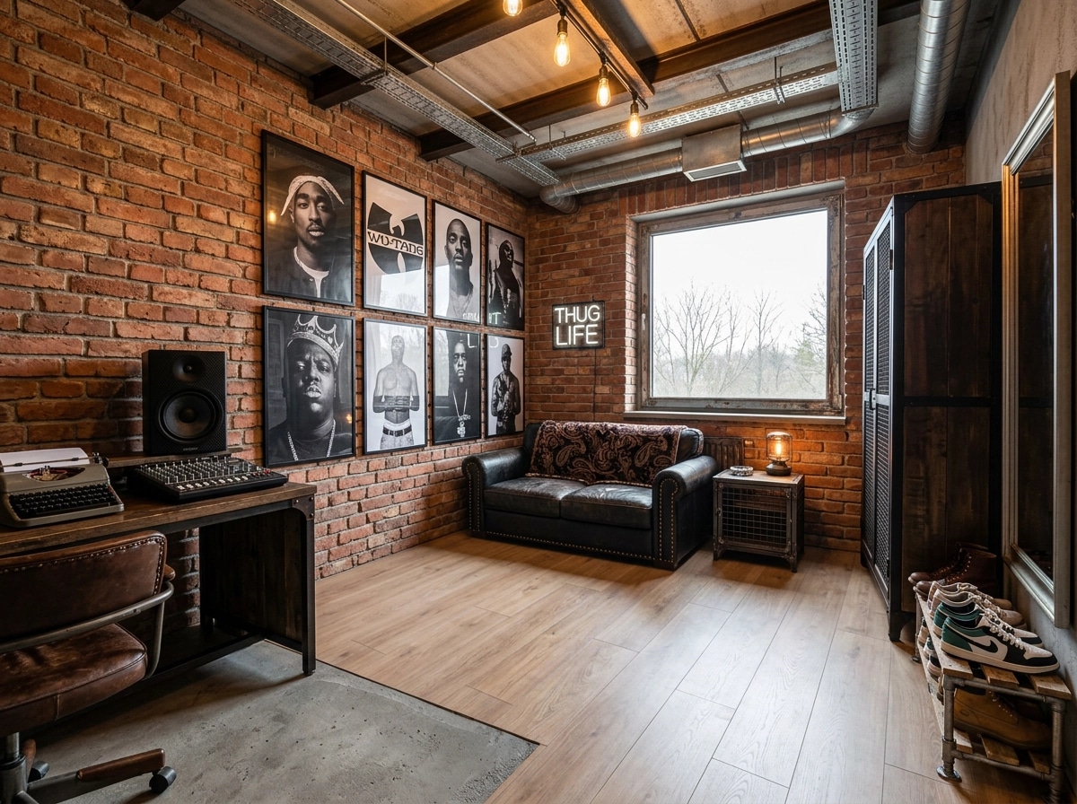 Interior design in Loft / Industrial style — Bedroom by GenRoom AI