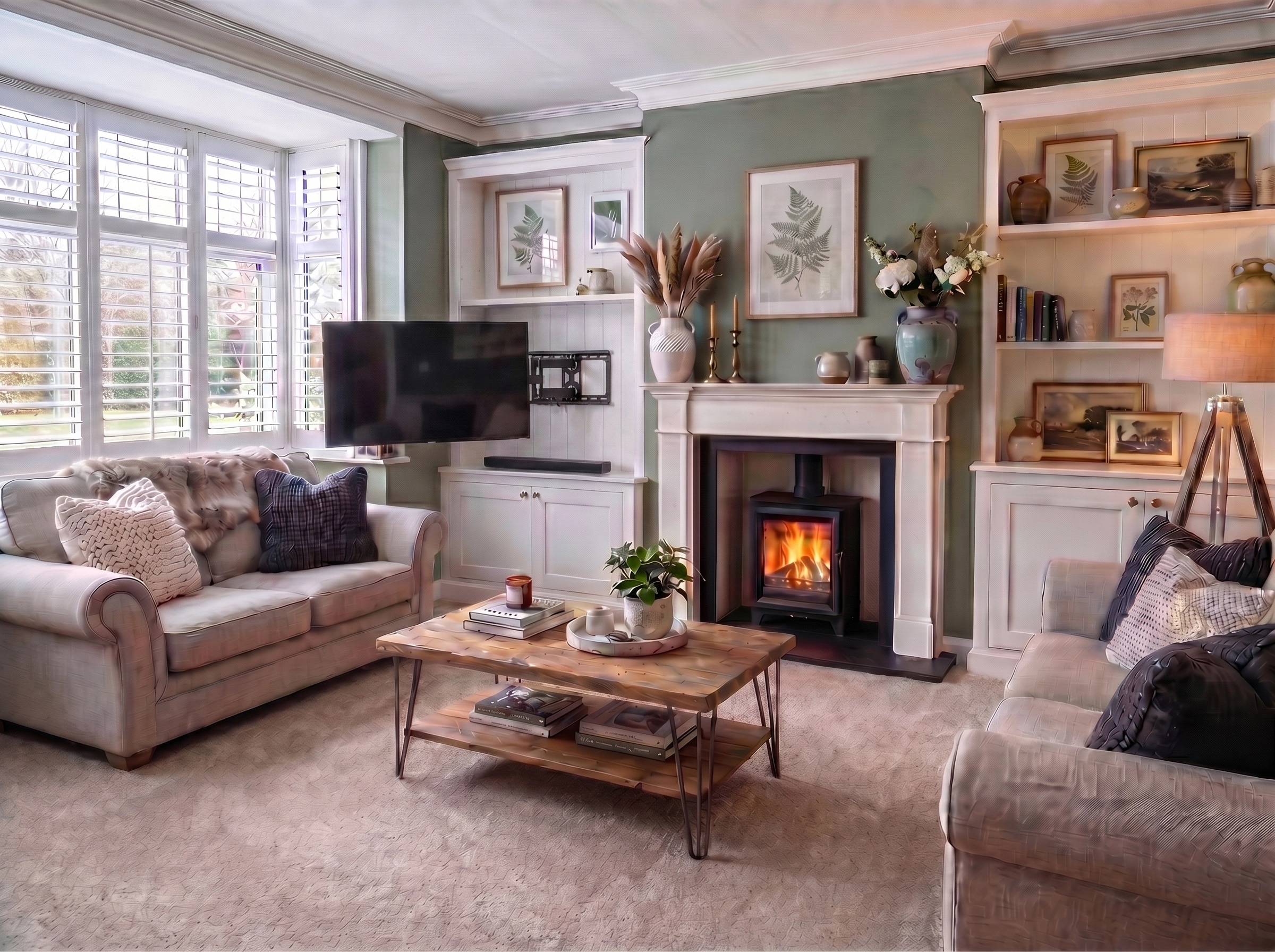 Transitional Ruang Tamu design — interior photo by GenRoom AI