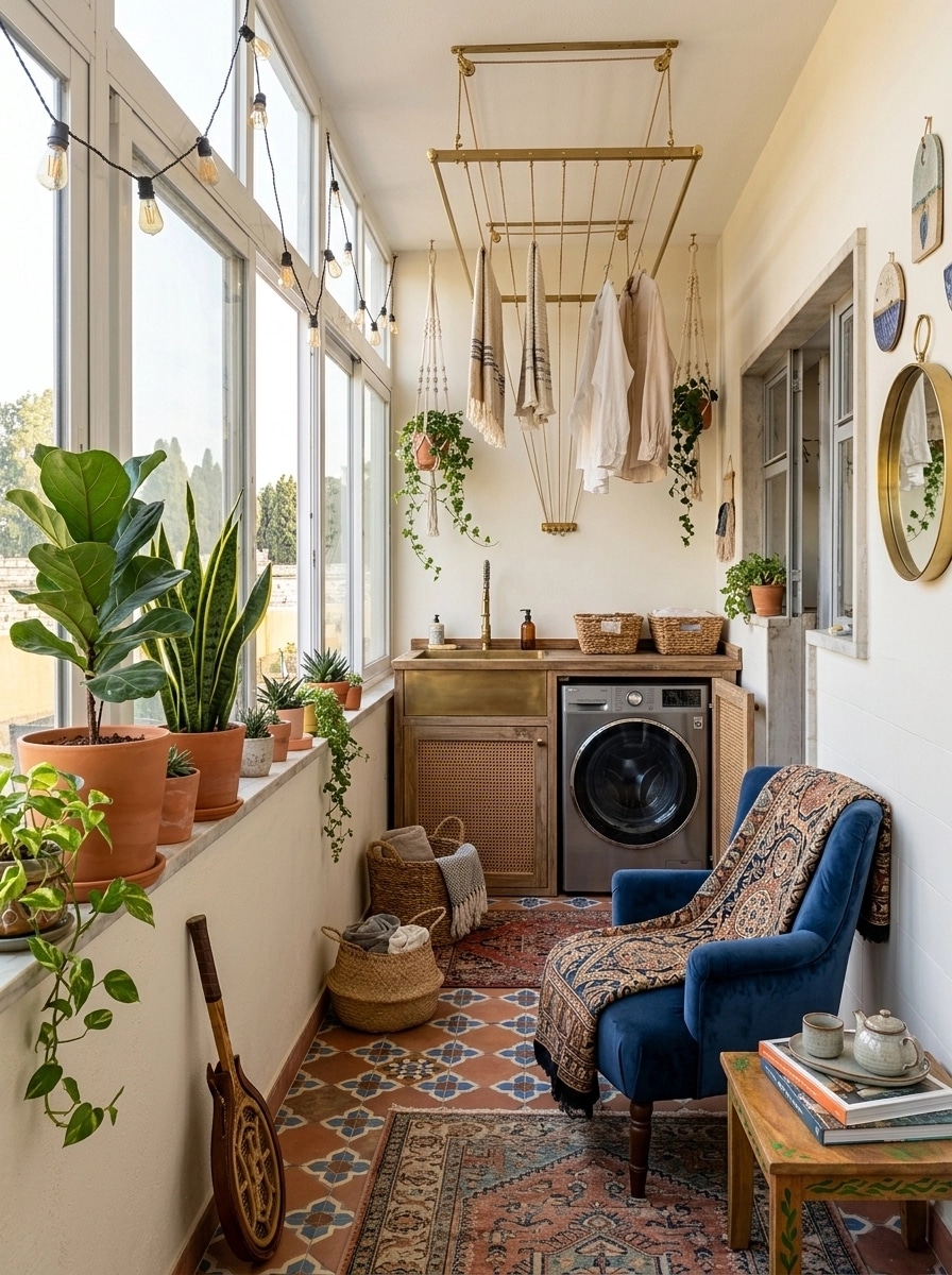Interior design in Bohemian style — balcony by GenRoom AI