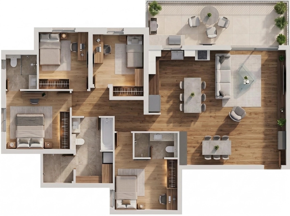Interior design in Contemporary style — Living Room by GenRoom AI