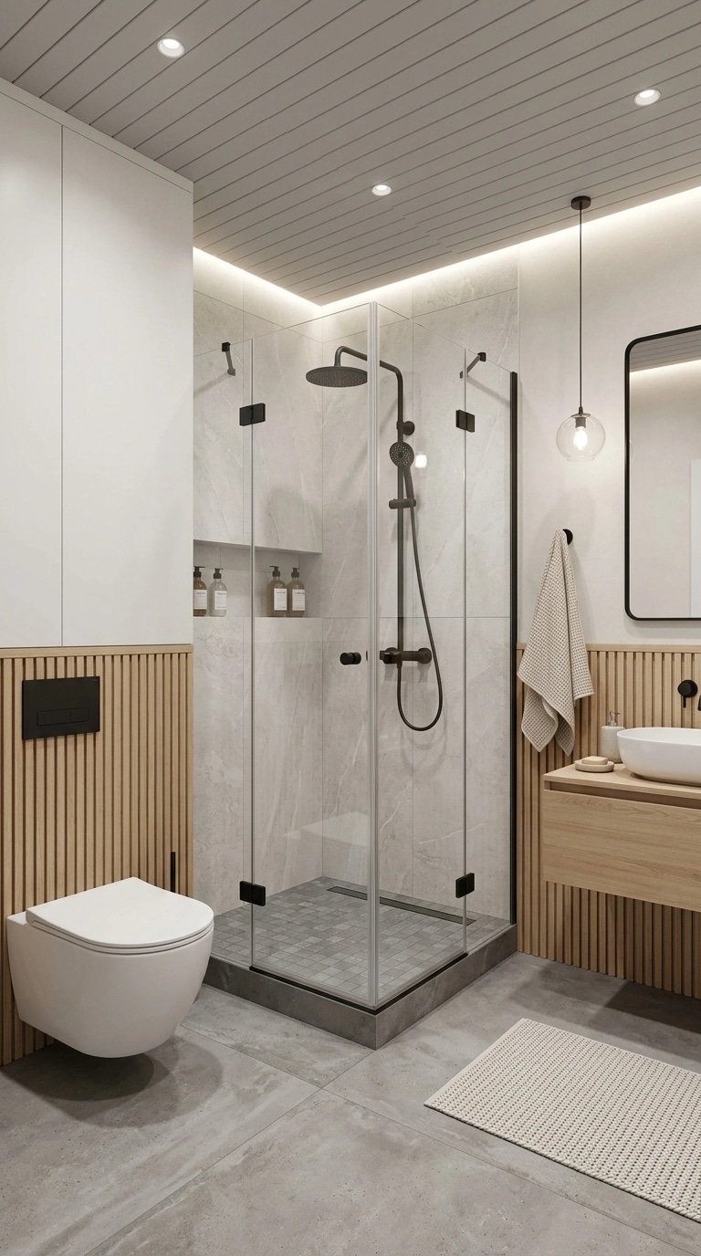Scandinavian Bathroom design — interior photo by GenRoom AI