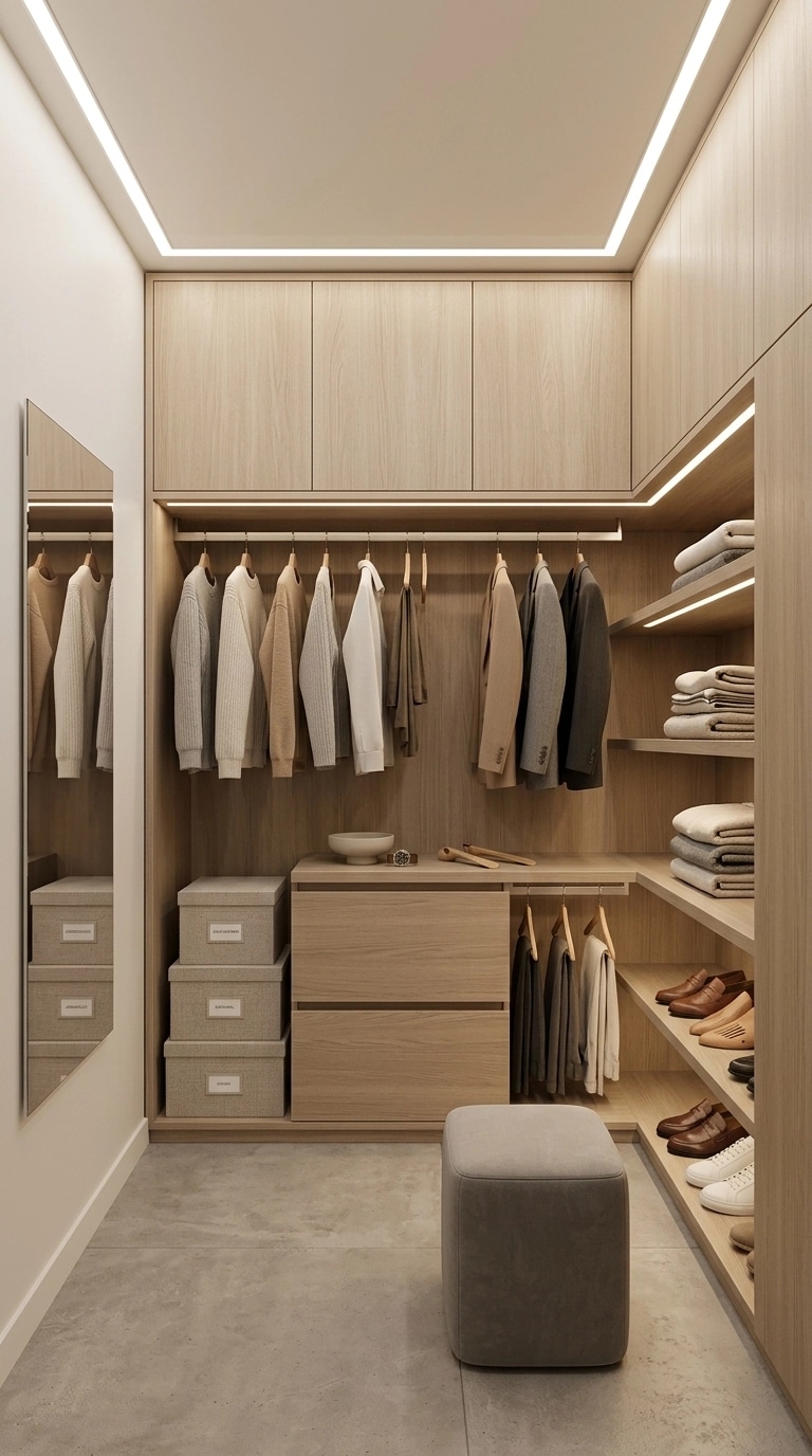 Interior design in Minimalism style — wardrobe by GenRoom AI