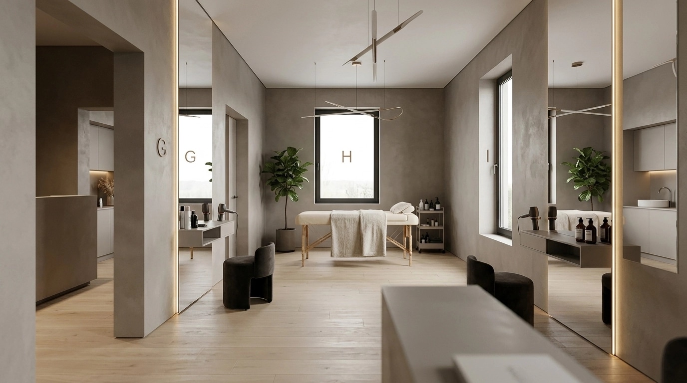 Interior design in Minimalism style — beauty_salon by GenRoom AI