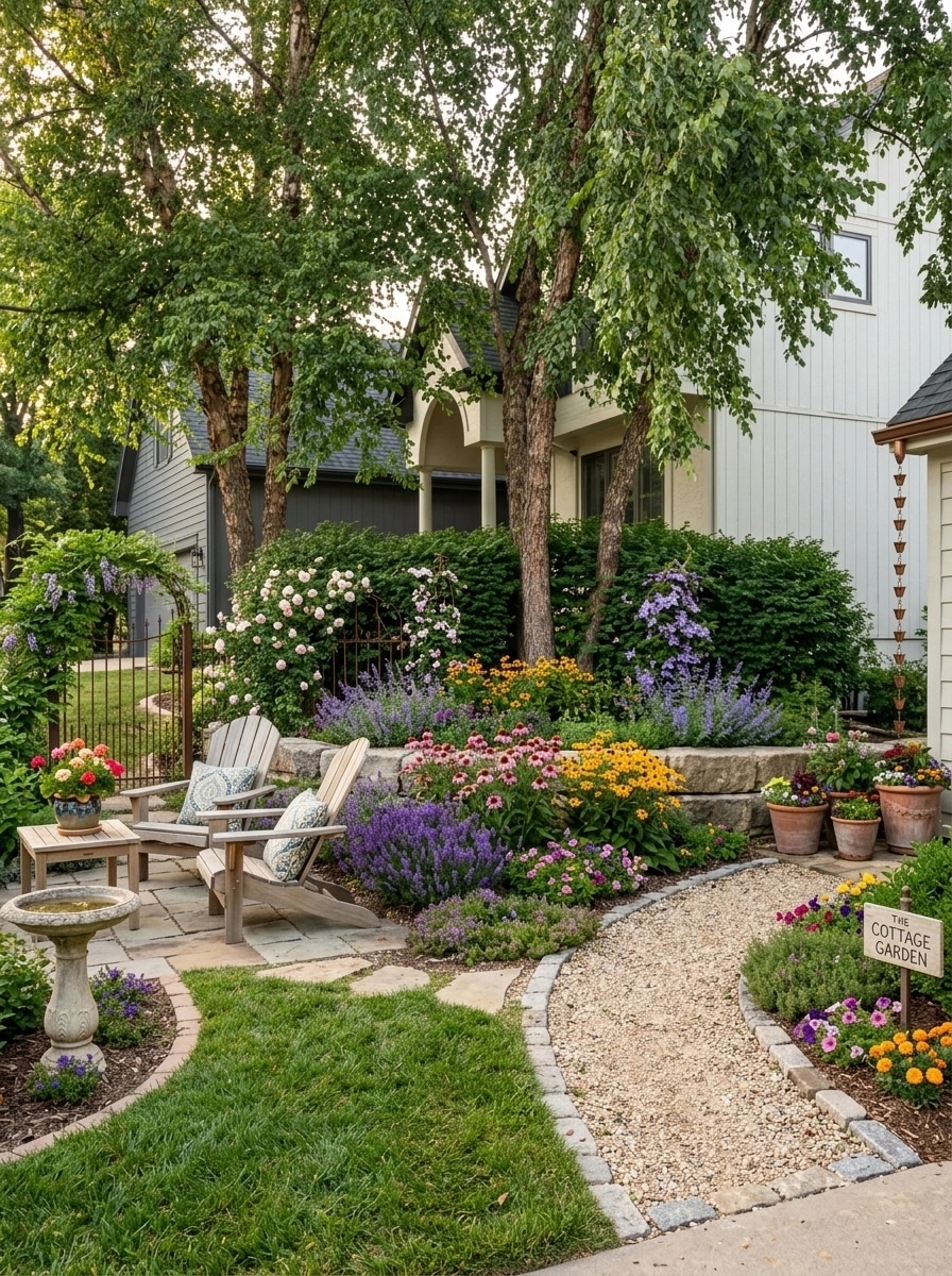 Landscape design in English Cottage Garden style — Yard by GenRoom AI