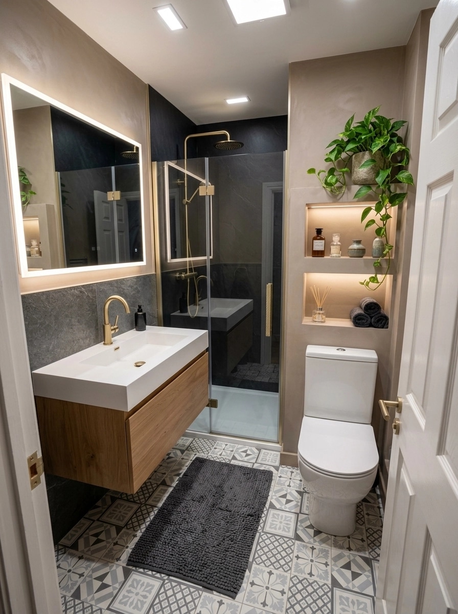 Bathroom interior in Contemporary style — photo by GenRoom AI