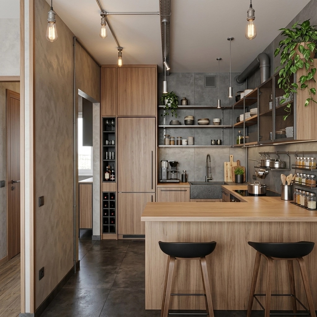 Kitchen interior in Loft / Industrial style — photo by GenRoom AI