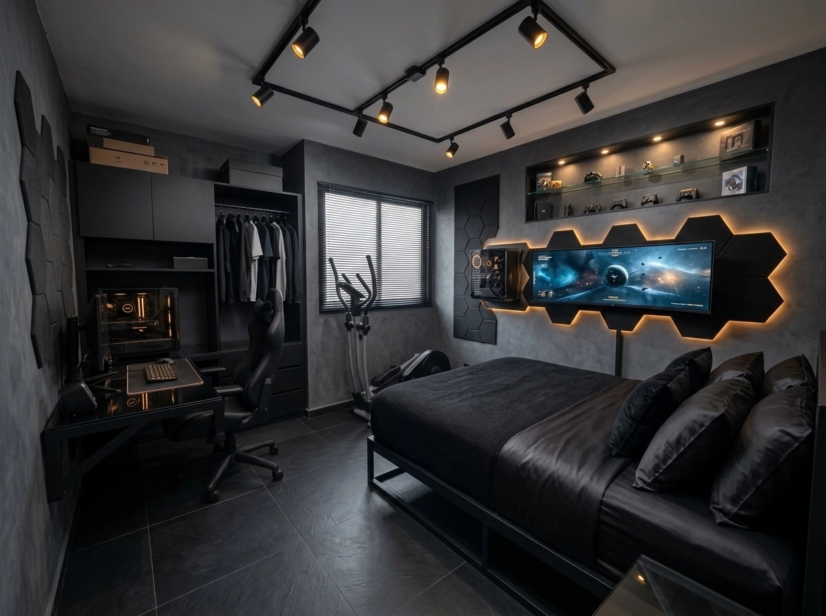 Interior design in Blacktec style — Bedroom by GenRoom AI