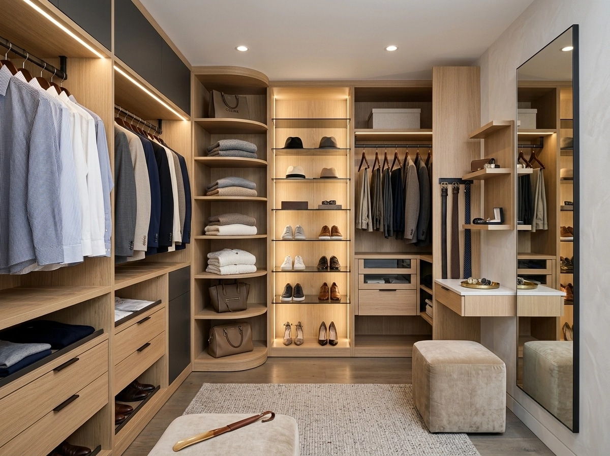 Interior design in Minimalism style — wardrobe by GenRoom AI