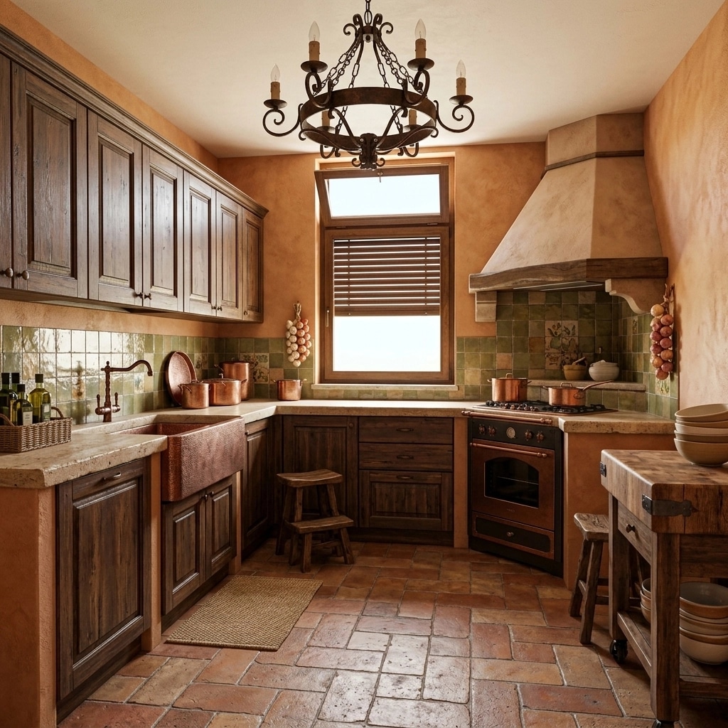 Kitchen interior in Tuscan style — photo by GenRoom AI