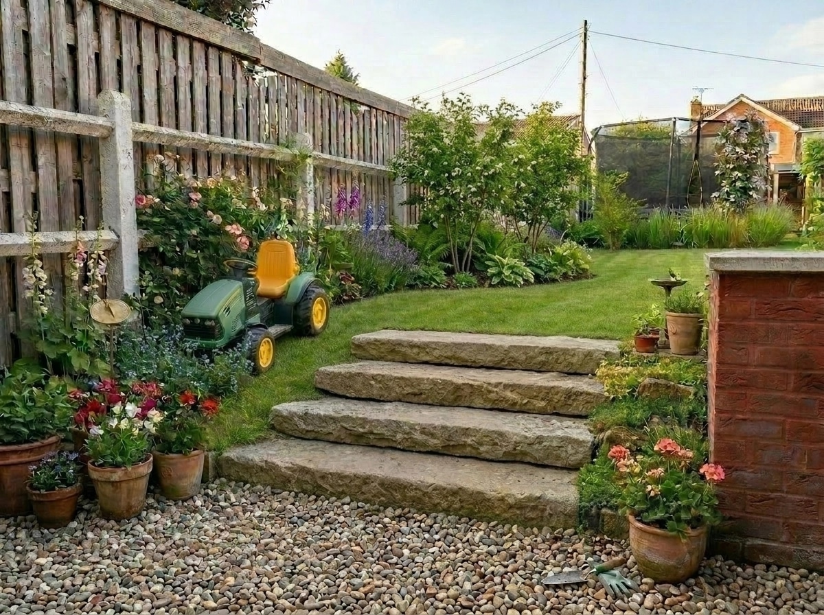 Landscape design in English Cottage Garden style — Yard by GenRoom AI