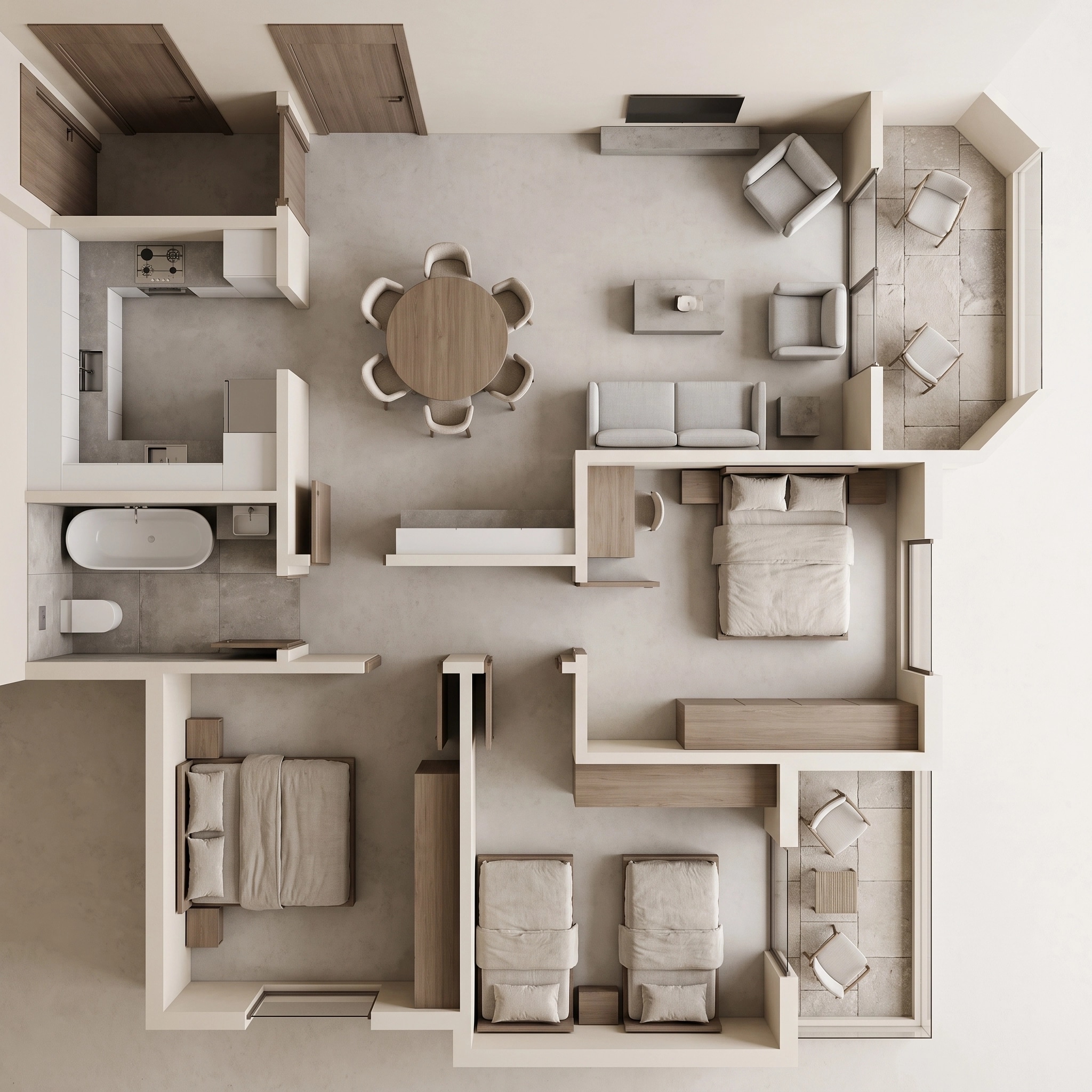 Minimalism Living Room design — interior photo by GenRoom AI