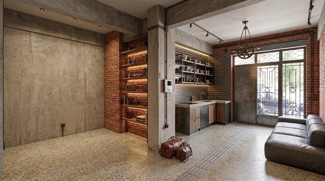 Interior design in Loft / Industrial style — studio by GenRoom AI