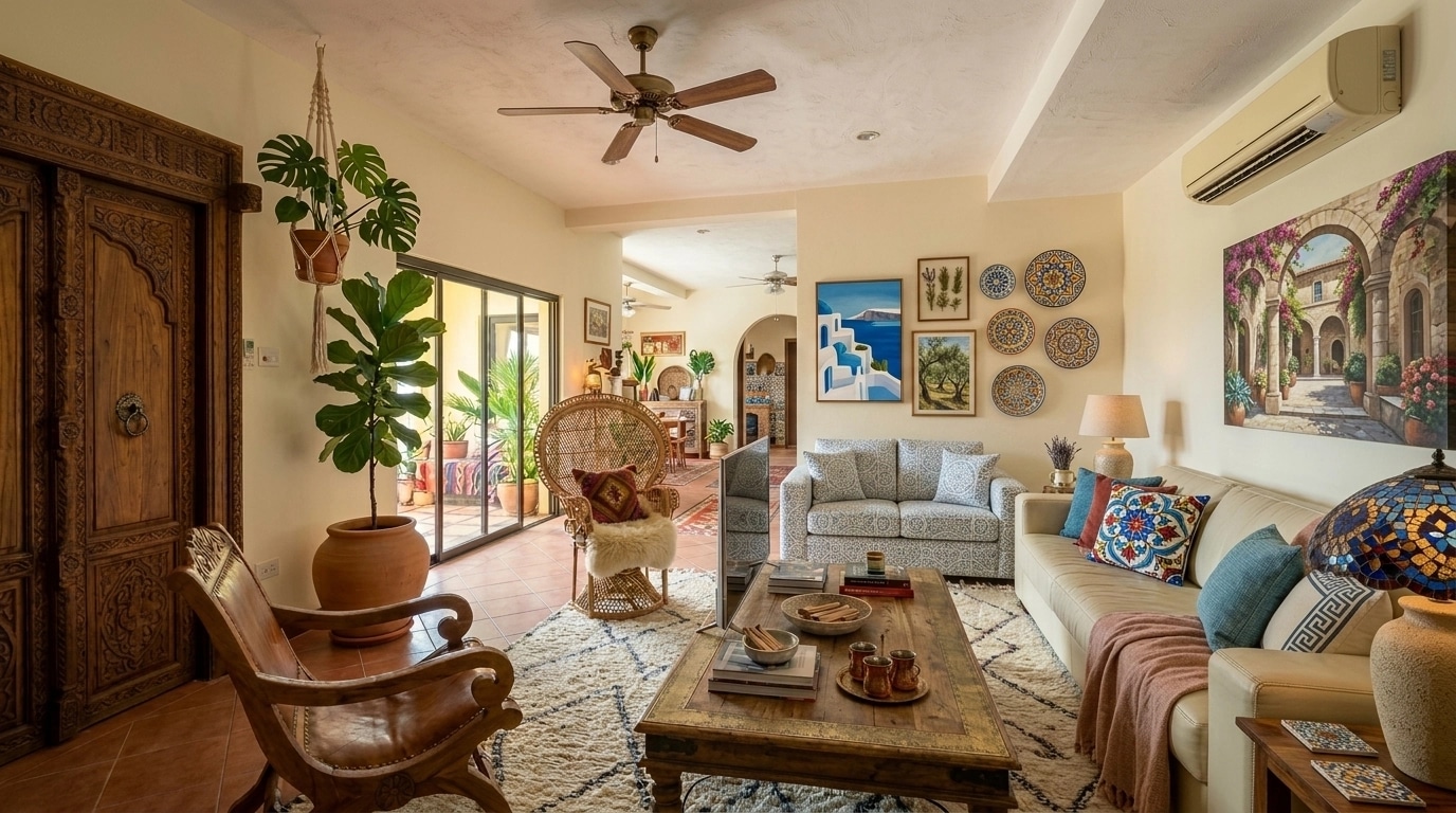 Interior design in Bohemian style — Living Room by GenRoom AI