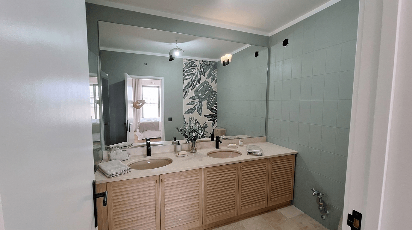 Design de interiores em estilo Coastal / Hamptons — Banheiro por GenRoom AI