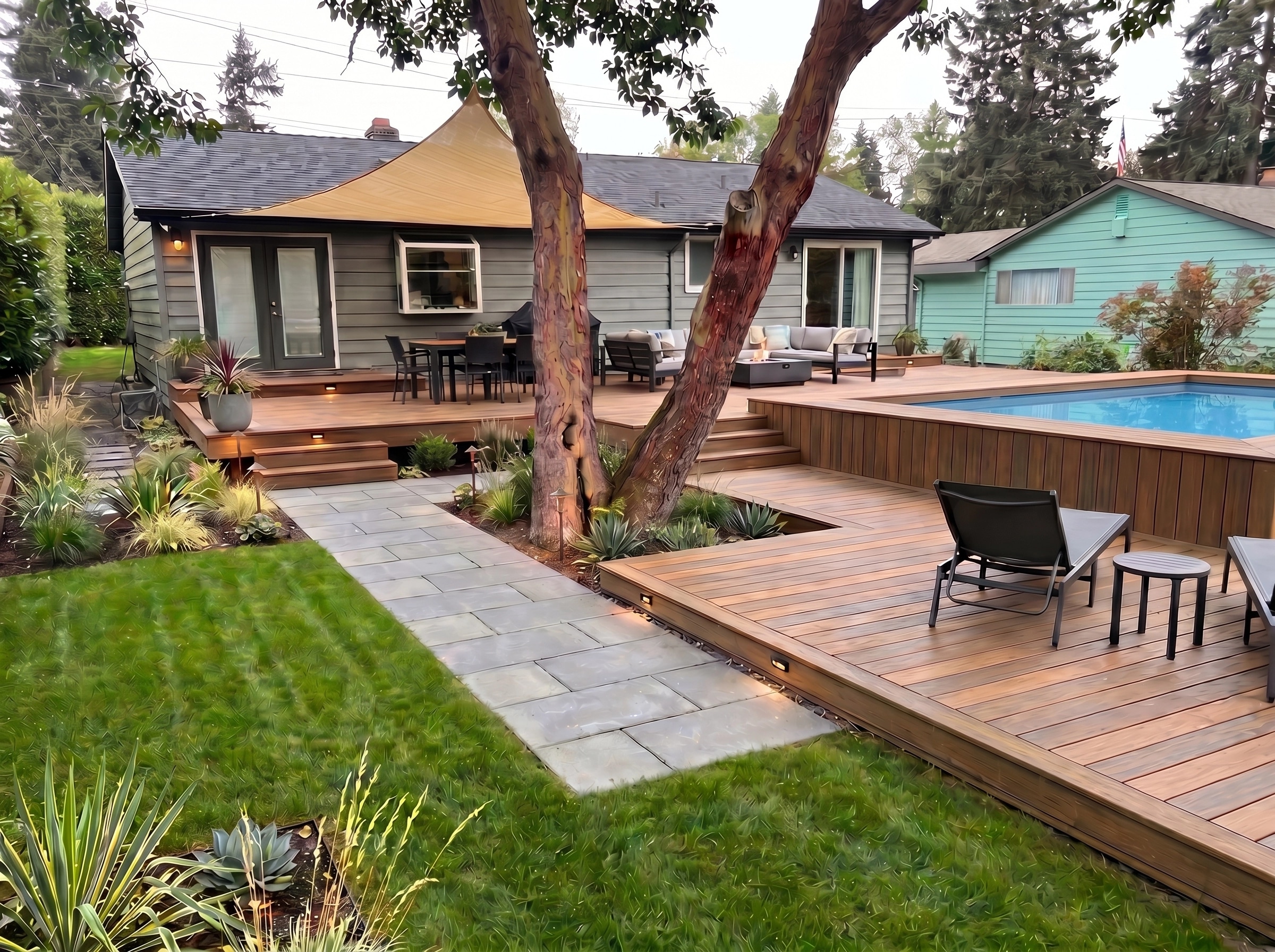 Landscape design in Contemporary Yard style — Yard by GenRoom AI