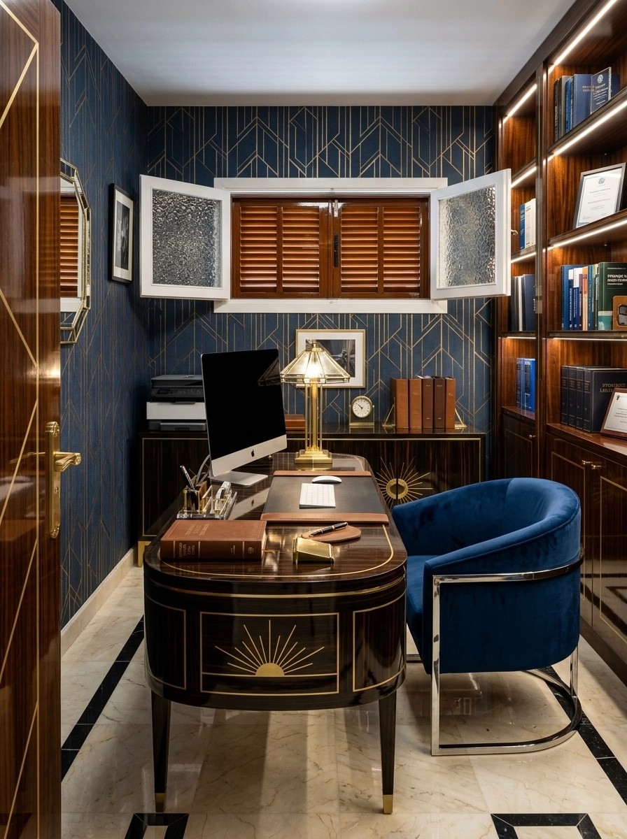 Office interior in Art Deco style — photo by GenRoom AI
