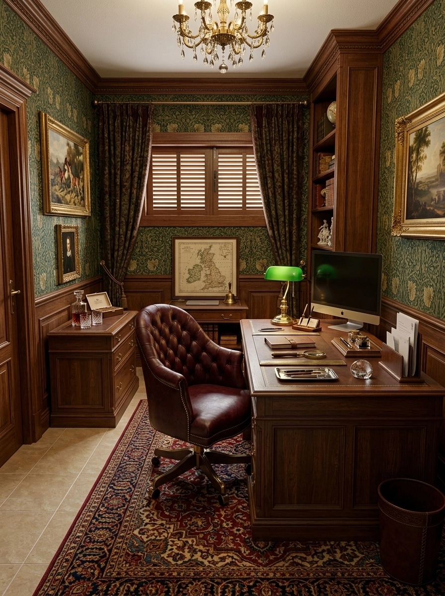 Office interior in British style — photo by GenRoom AI