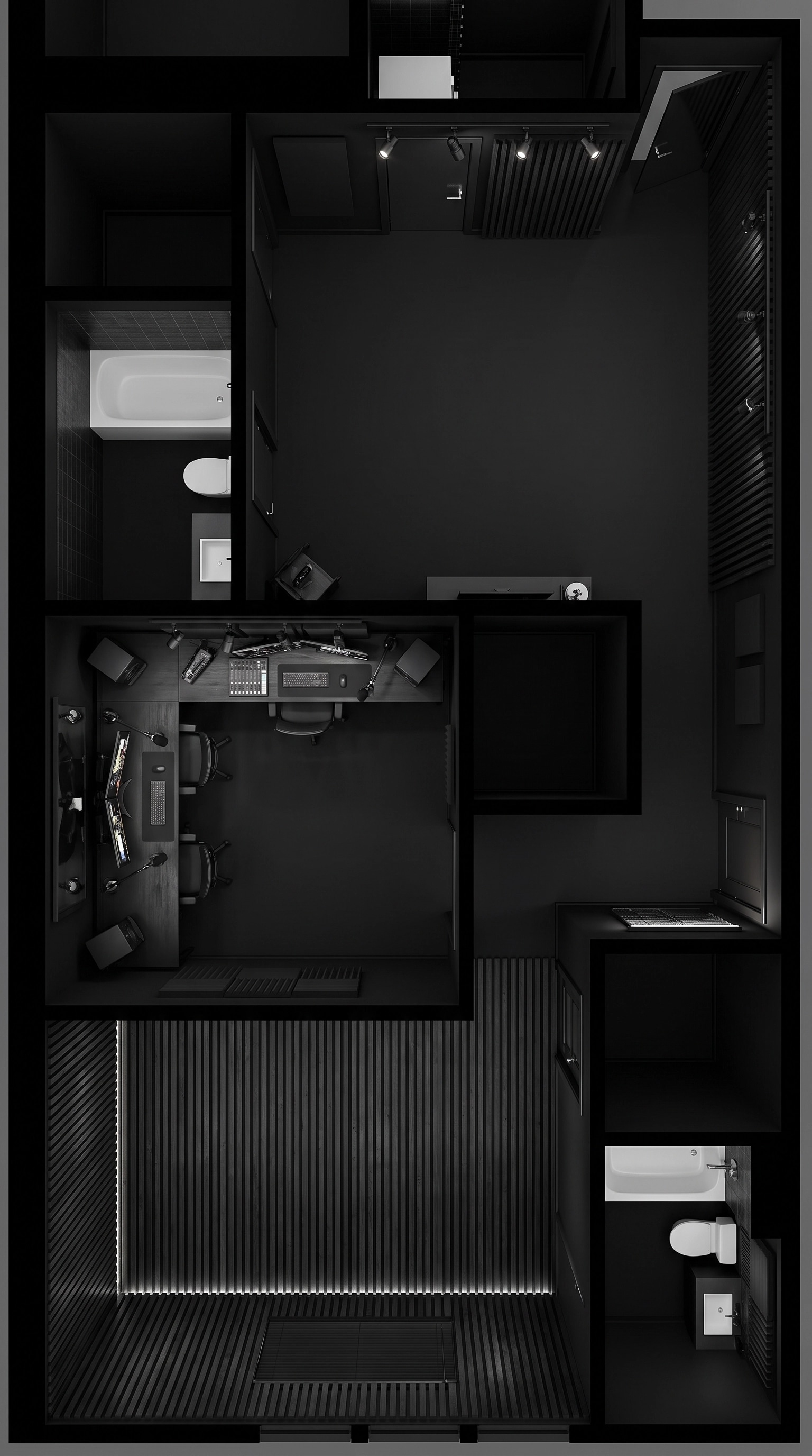 Interior design in Blacktec style — Living Room by GenRoom AI