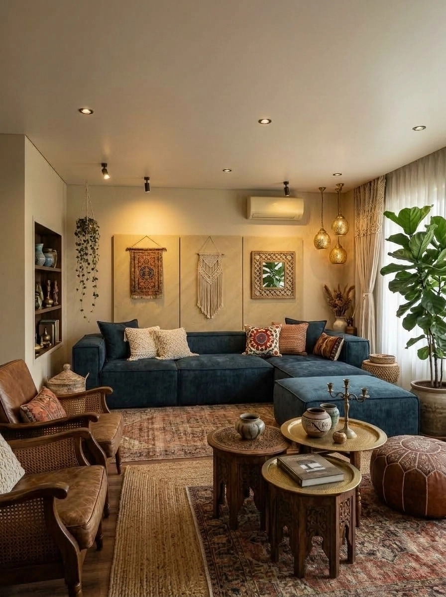 Interior design in Bohemian style — Living Room by GenRoom AI