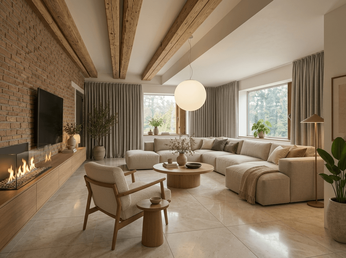 Living Room interior in Japandi style — photo by GenRoom AI
