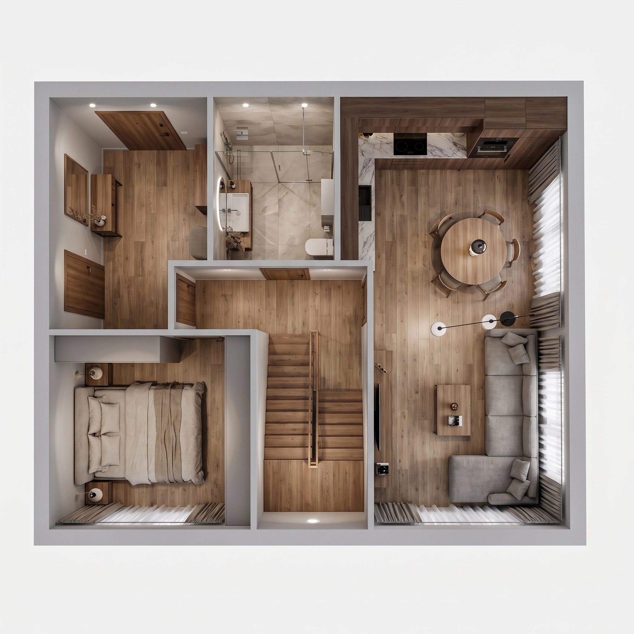 Interior design in Contemporary style — Living Room by GenRoom AI