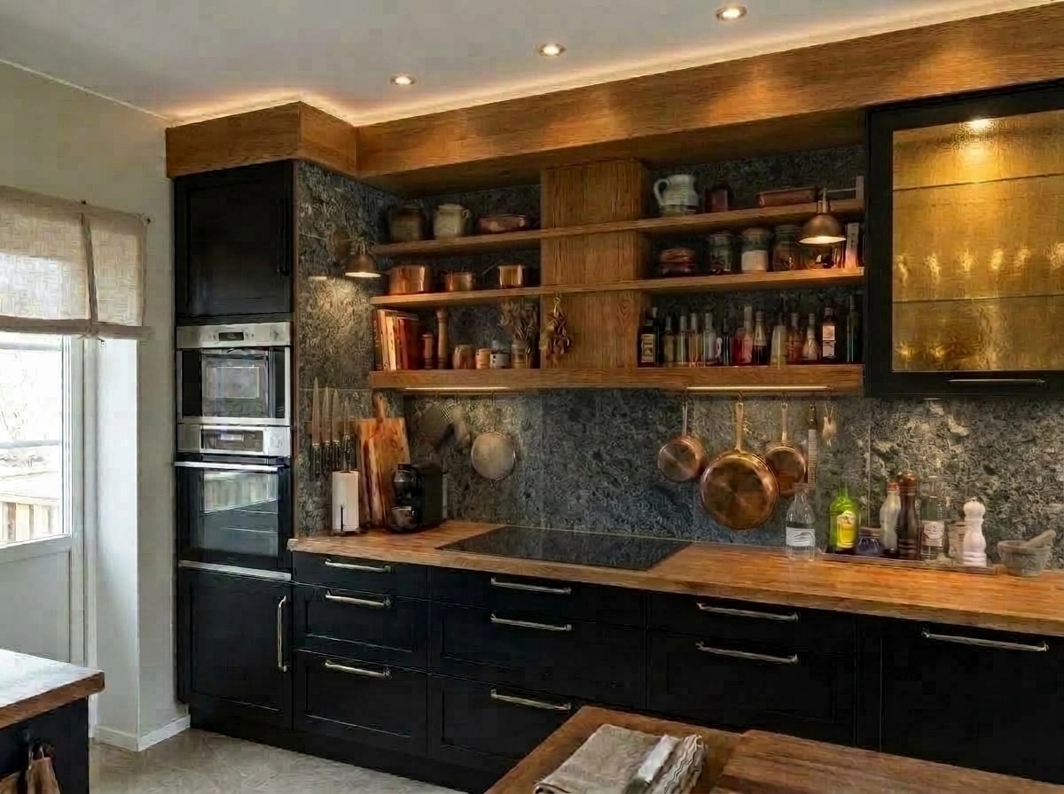 Kitchen interior in Rustic style — photo by GenRoom AI