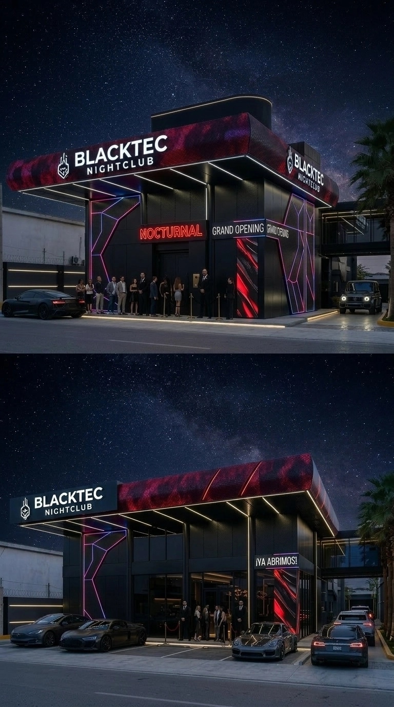 Facade design in Blacktec Facade style — Facade by GenRoom AI
