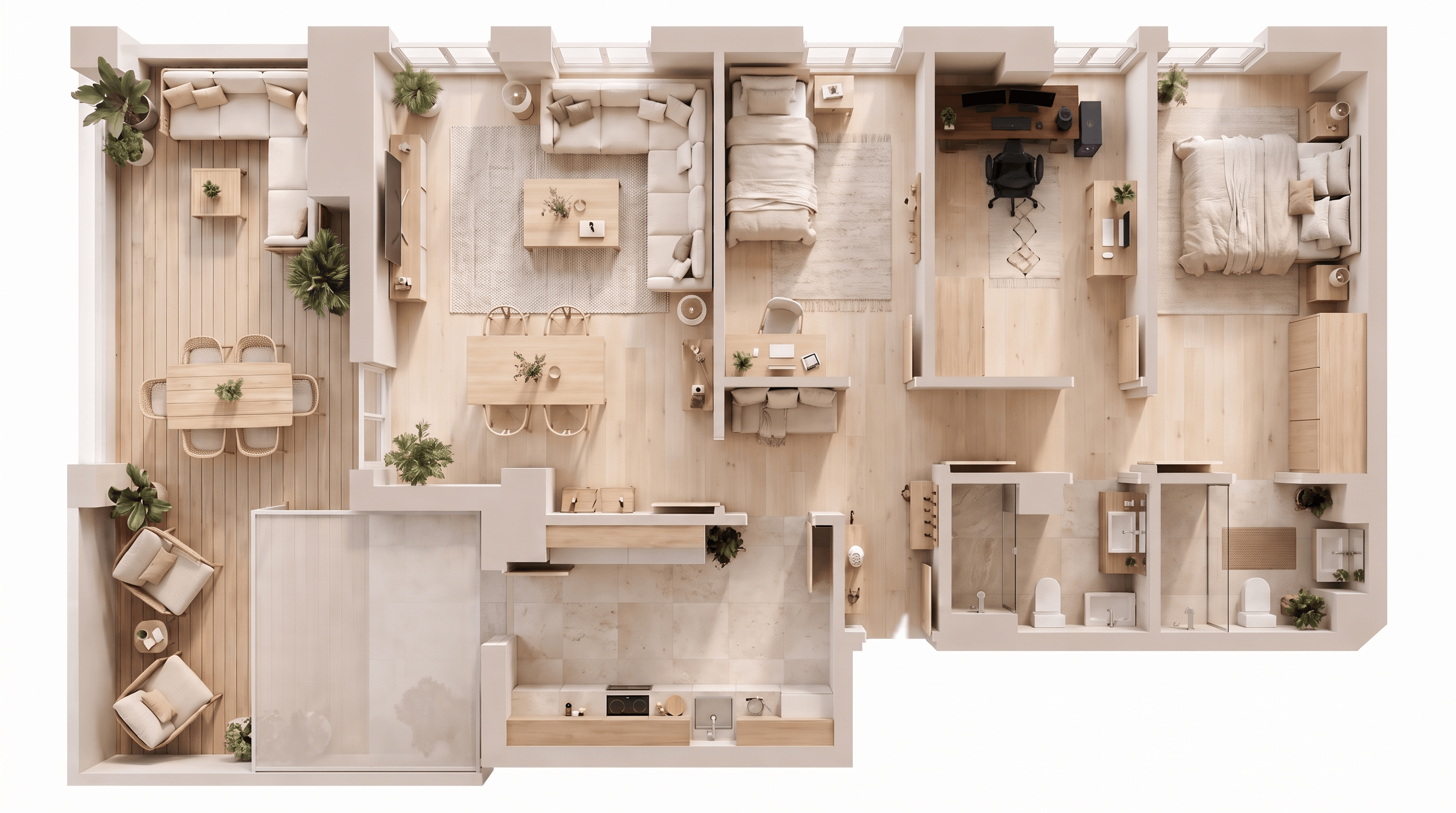 Interior design in Scandinavian style — Living Room by GenRoom AI